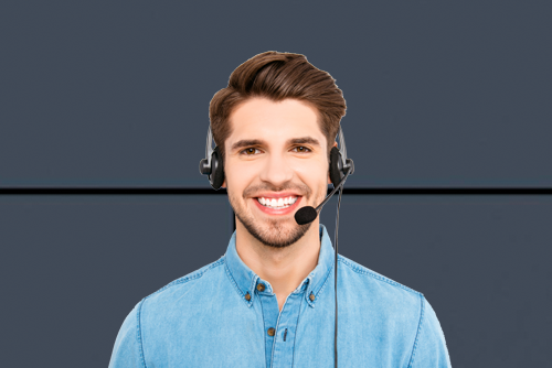 dark haired man with headset answering phone Alliance Document Technologies, Elko, Nevada, NV, Ruby Mountains contact us