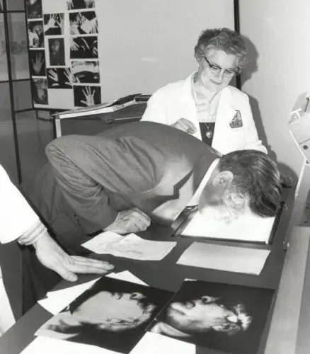 Old Photo, Man Copying Face on Copier, Alliance Document Technologies