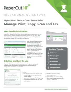 Education Flyer Cover, Papercut MF, Alliance Document Technologies, Elko, Nevada, NV, Ruby Mountains