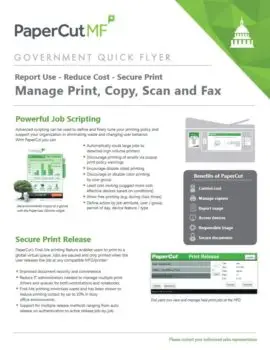 Papercut, Mf, Government Flyer, Alliance Document Technologies