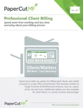 Papercut, Mf, Professional Client Billing, Alliance Document Technologies