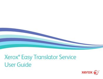 User Guide Cover, Xerox, Easy Translator Service, Alliance Document Technologies, Elko, Nevada, NV, Ruby Mountains