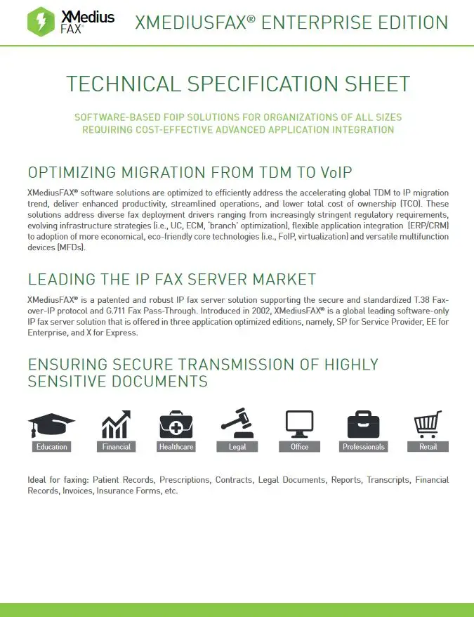 Xmedius Fax Enterprise Edition Brochure, XMedius Fax, Alliance Document Technologies