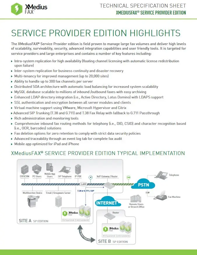 Xmedius Fax Service Provider Edition Brochure, XMedius Fax, Alliance Document Technologies